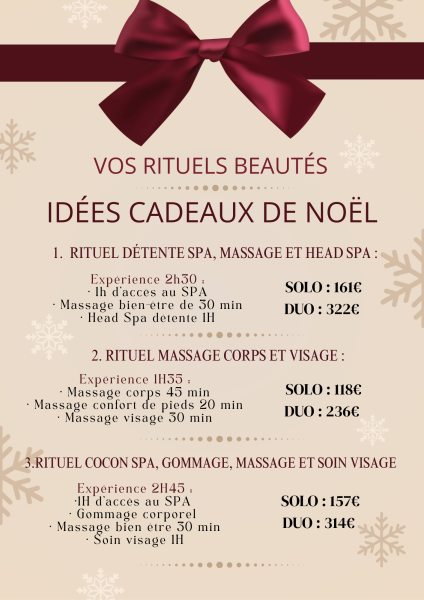 Des Idées de cadeaux de Noël détente et cocooning, à La Maison du Bien Être à Genay, aux alentours de Trévoux, Villefranche et Neuville sur Saône   