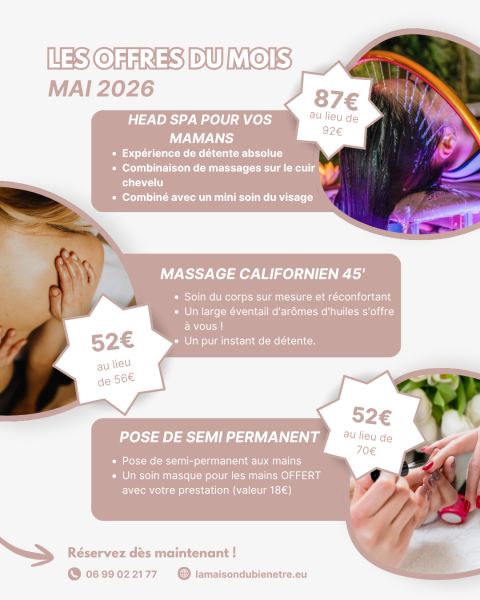 Découvre toutes nos idées de cadeaux de fêtes des mères à l'institut la Maison du bien être à Genay situé aux alentours de Trévoux 